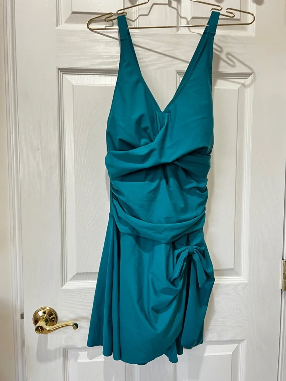 Blooming Jelly Plus Size XL Swim Dress Swimsuit One Piece Tummy Control Teal
